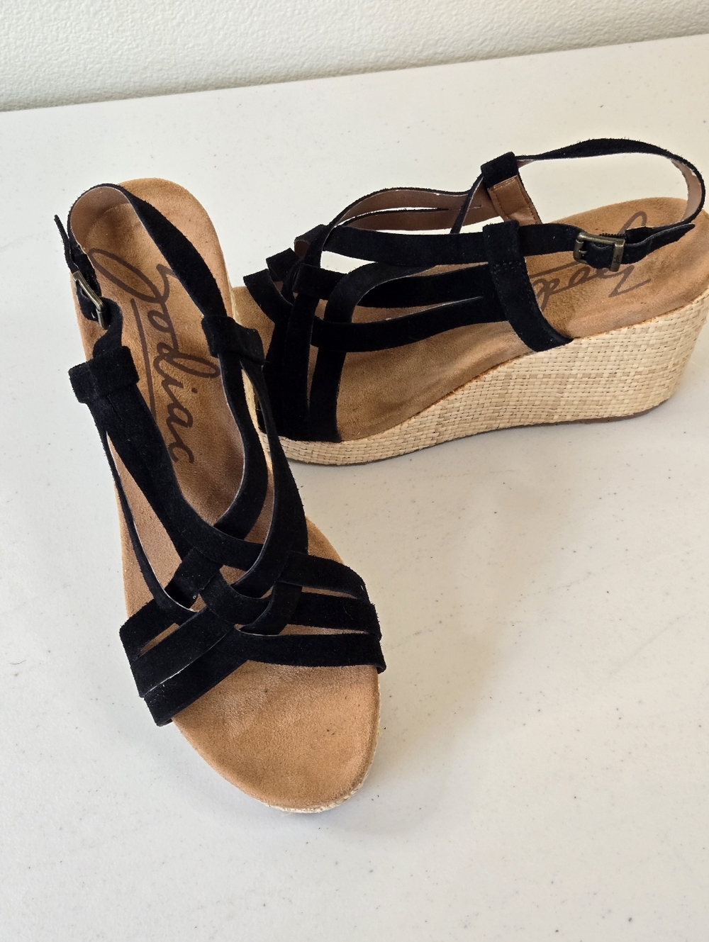NIB Zodiac Black Strappy Platform Wedge Sandals Size 9.5 EU 39 1/2 - Picture 9 of 15